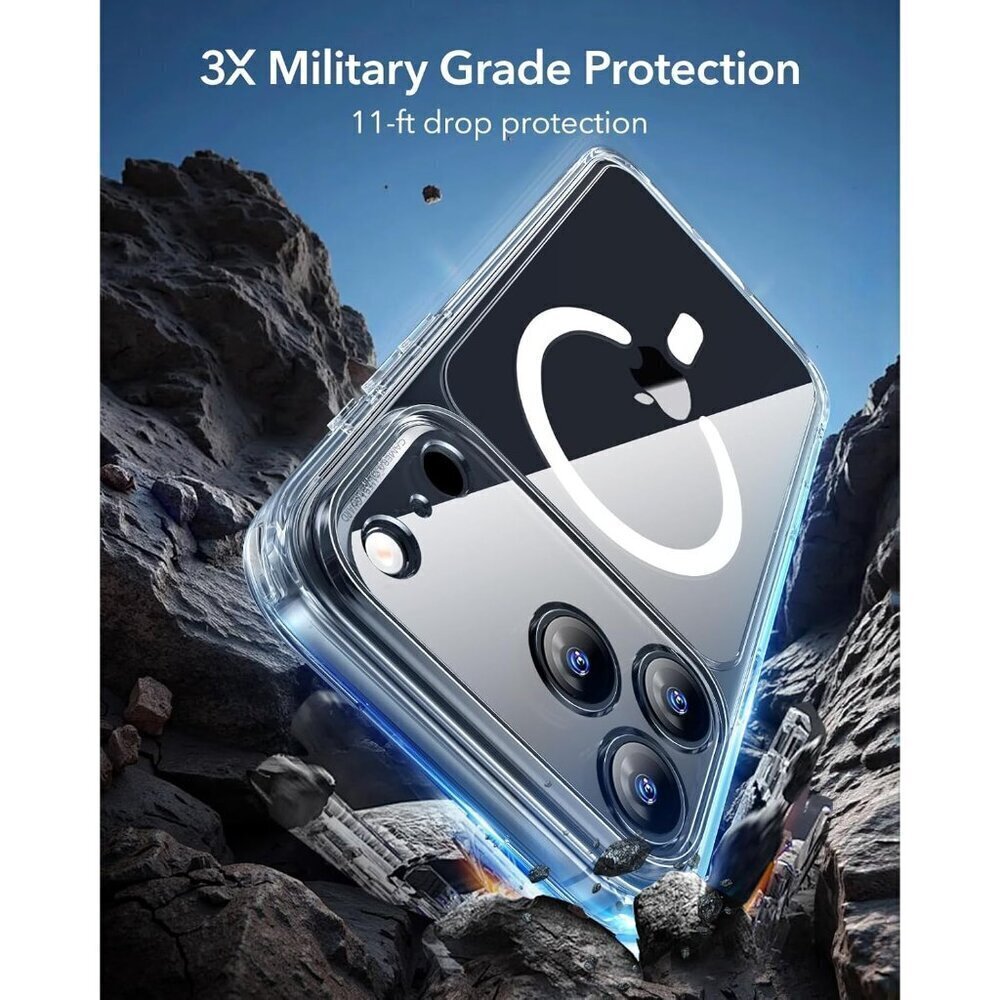iPhone 17 Pro Max Case Clear MagSafe Compatible Shockproof Magnetic Cover - Picture 4 of 7